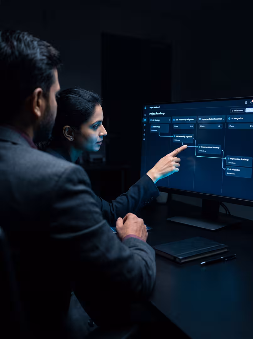 Clustrio Tech engineering team analyzing unified Enterprise IT Solutions and technical architecture workflows